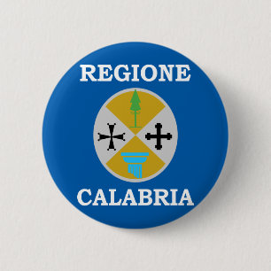 Badge Rond 5 Cm Drapeau de la Calabre, Italie