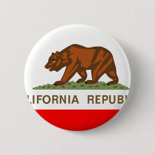 Badge Rond 5 Cm Drapeau de la Californie
