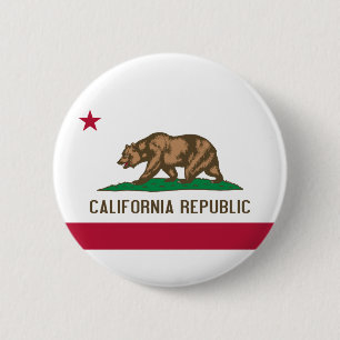 Badge Rond 5 Cm Drapeau de la Californie