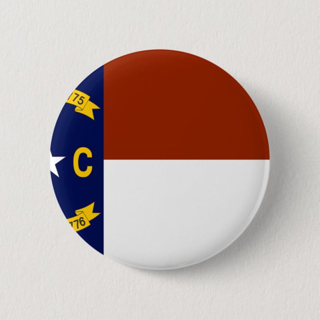 Badge Rond 5 Cm Drapeau de la Caroline du Nord (Devant)