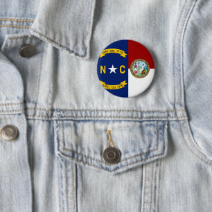 Badge Rond 5 Cm Drapeau de la Caroline du Nord