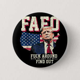 Badge Rond 5 Cm Drapeau de la carte américaine Fafo Trump Us
