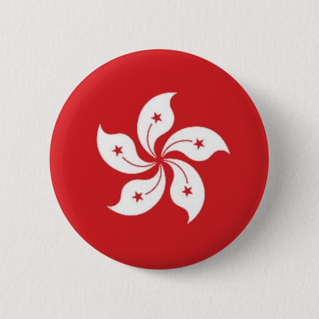Badge Rond 5 Cm Drapeau de la Chine Hong Kong (Devant)
