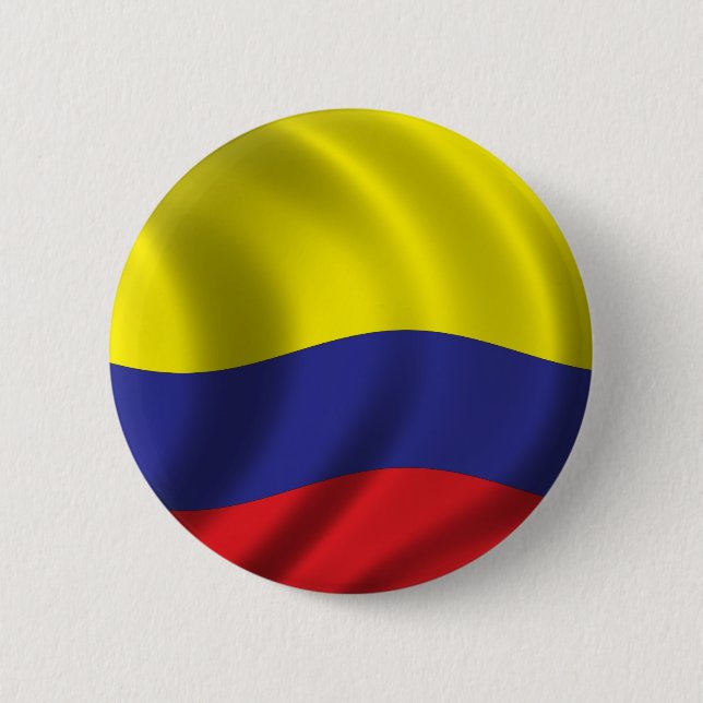 Badge Rond 5 Cm Drapeau de la Colombie (Devant)