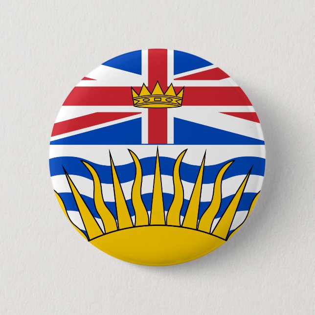 Badge Rond 5 Cm Drapeau de la Colombie-Britannique (Devant)