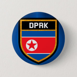Badge Rond 5 Cm Drapeau de la Corée du Nord