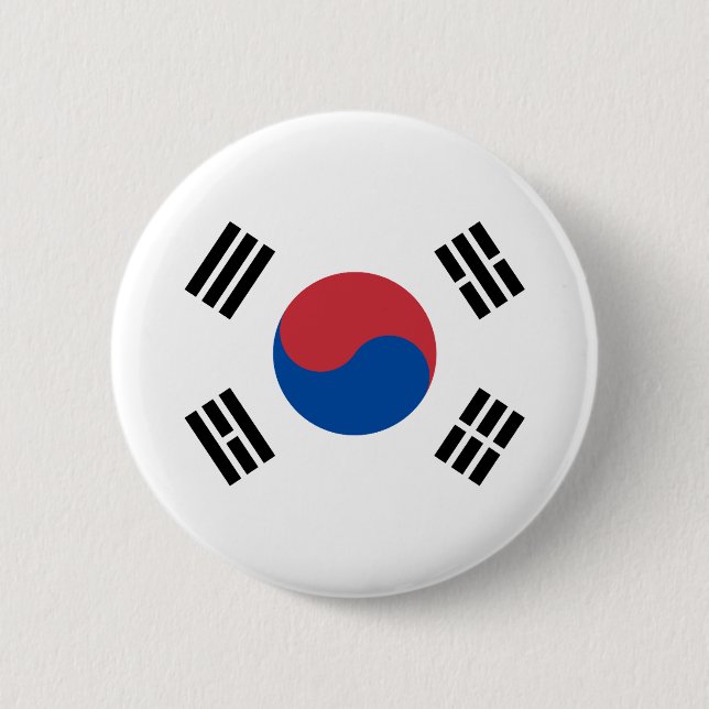 Badge Rond 5 Cm Drapeau de la Corée du Sud (Devant)