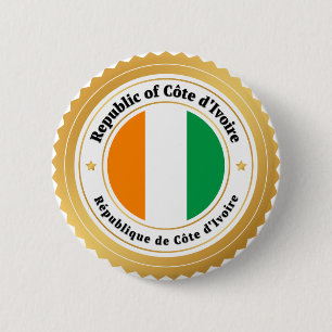 Badge Rond 5 Cm Drapeau de la Côte d'Ivoire