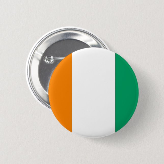 Badge Rond 5 Cm Drapeau de la Côte d'Ivoire (Devant & derrière)