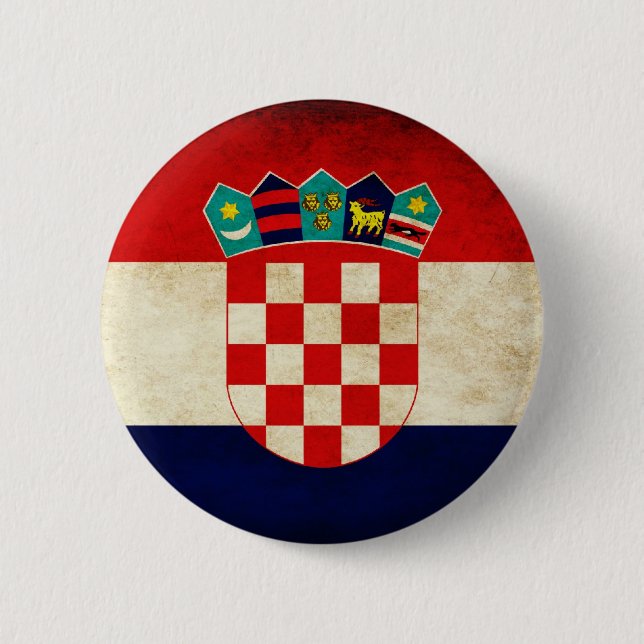 Badge Rond 5 Cm Drapeau de la Croatie (Devant)