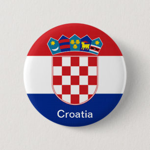 Badge Rond 5 Cm Drapeau de la Croatie