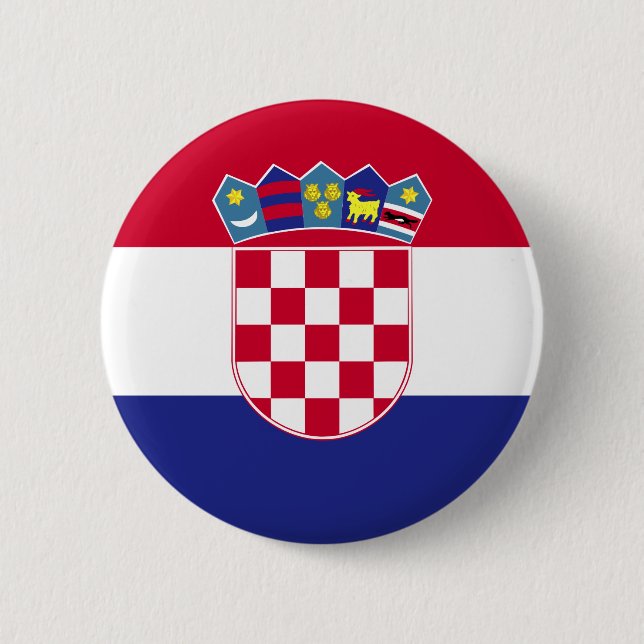 Badge Rond 5 Cm Drapeau de la Croatie (Devant)
