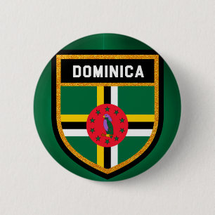 Badge Rond 5 Cm Drapeau de la Dominique
