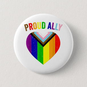 Badge Rond 5 Cm Drapeau de la Fière Ally LGBTQAI Gay POC Transgenr