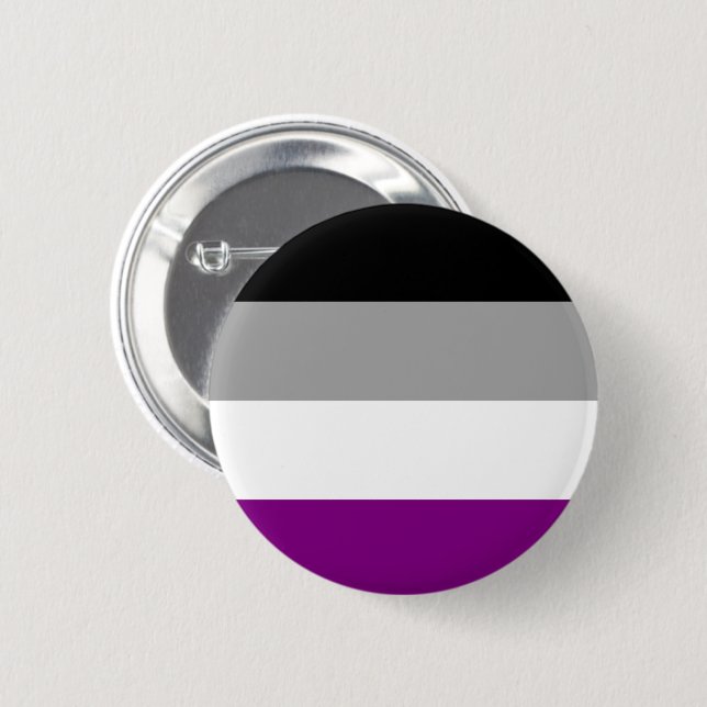 Badge Rond 5 Cm Drapeau de la fierté asexuelle (Devant & derrière)