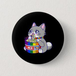 Badge Rond 5 Cm Drapeau de la fierté avec un chat de la fierté ani