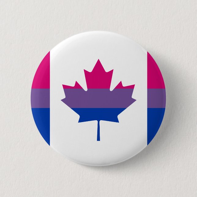 Badge Rond 5 Cm Drapeau de la fierté canadienne bisexuelle Bouton (Devant)