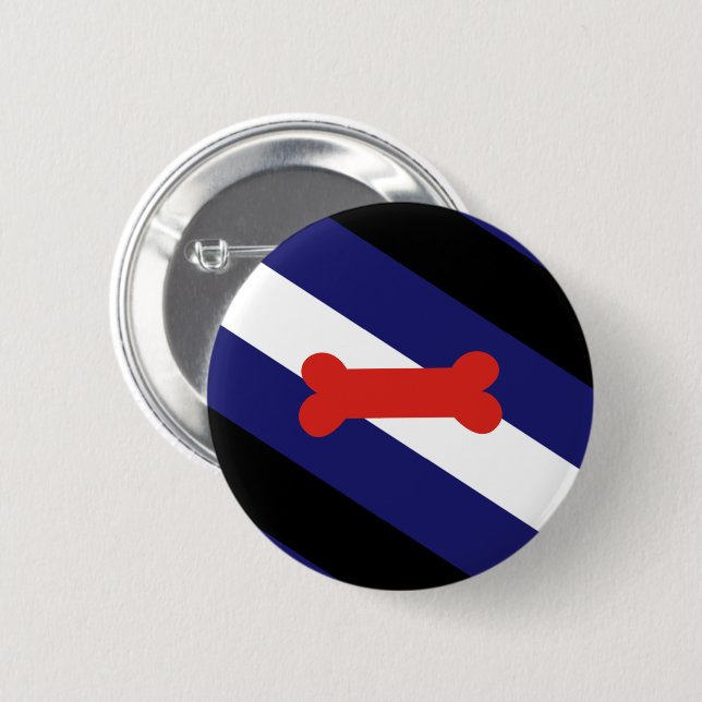 Badge Rond 5 Cm Drapeau de la fierté de jeu de chiot (Devant & derrière)