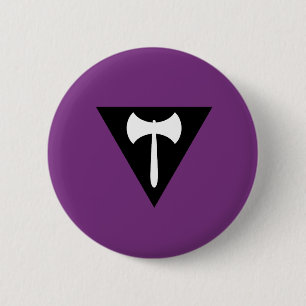 Badge Rond 5 Cm Drapeau de la fierté lesbienne Labrys