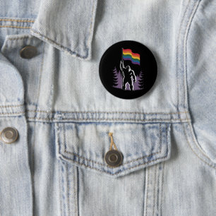 Badge Rond 5 Cm Drapeau de la fierté progressiste LGBTQ Bigfoot Ro