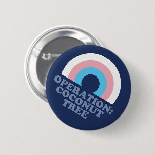 Badge Rond 5 Cm Drapeau de la Fierté trans de l'arbre à noix de co