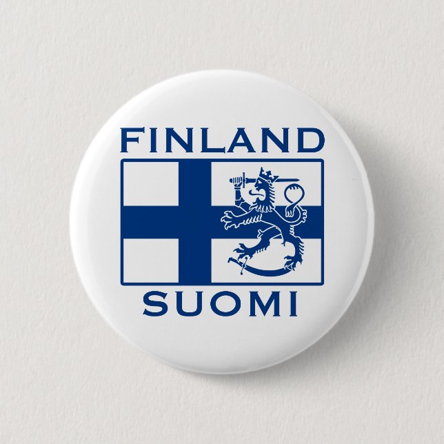 Badge Rond 5 Cm Drapeau de la Finlande (Devant)