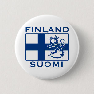 Badge Rond 5 Cm Drapeau de la Finlande