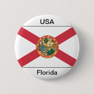 Badge Rond 5 Cm Drapeau de la Floride