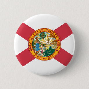 Badge Rond 5 Cm Drapeau de la Floride