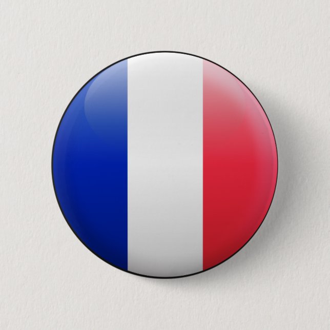 Badge Rond 5 Cm Drapeau de la France (Devant)
