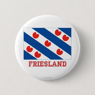 Badge Rond 5 Cm Drapeau de la Frise avec le nom