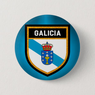 Badge Rond 5 Cm Drapeau de la Galicie