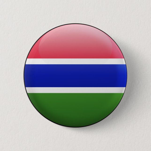 Badge Rond 5 Cm Drapeau de la Gambie (Devant)