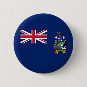 Badge Rond 5 Cm Drapeau de la Géorgie du Sud et des îles Sandwich