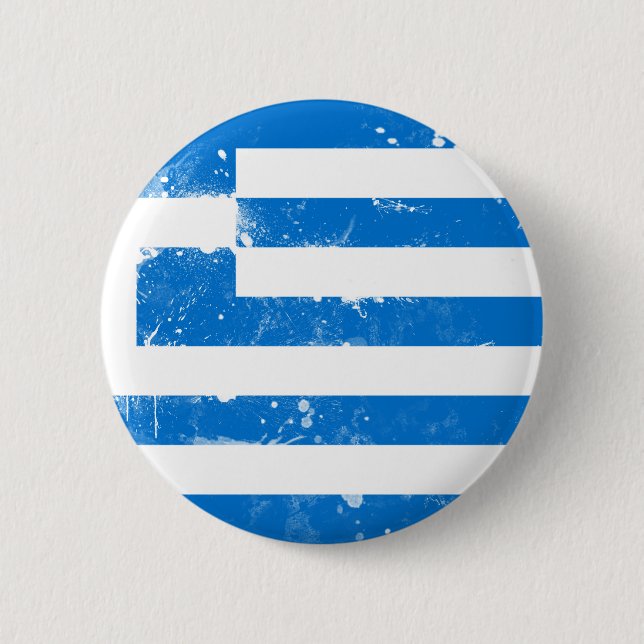 Badge Rond 5 Cm Drapeau de la Grèce (Devant)