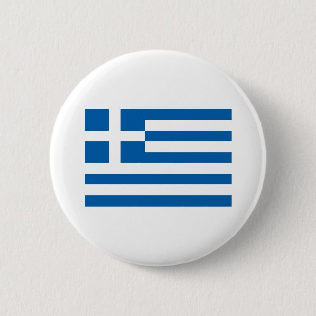 Badge Rond 5 Cm Drapeau de la Grèce (Devant)