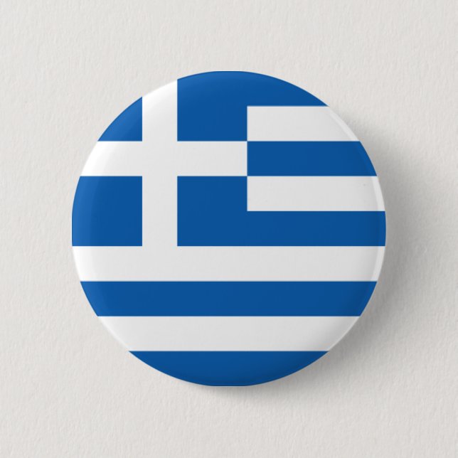 Badge Rond 5 Cm Drapeau de la Grèce (Devant)