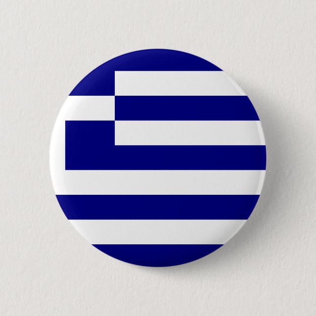 Badge Rond 5 Cm Drapeau de la Grèce (Devant)
