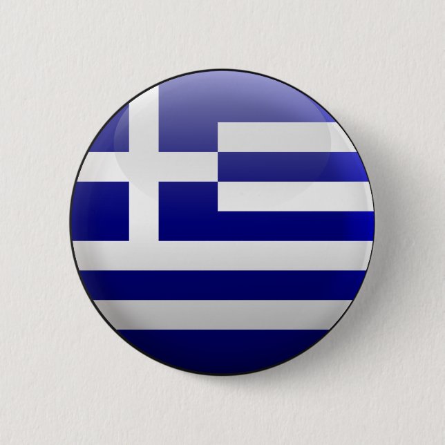 Badge Rond 5 Cm Drapeau de la Grèce (Devant)