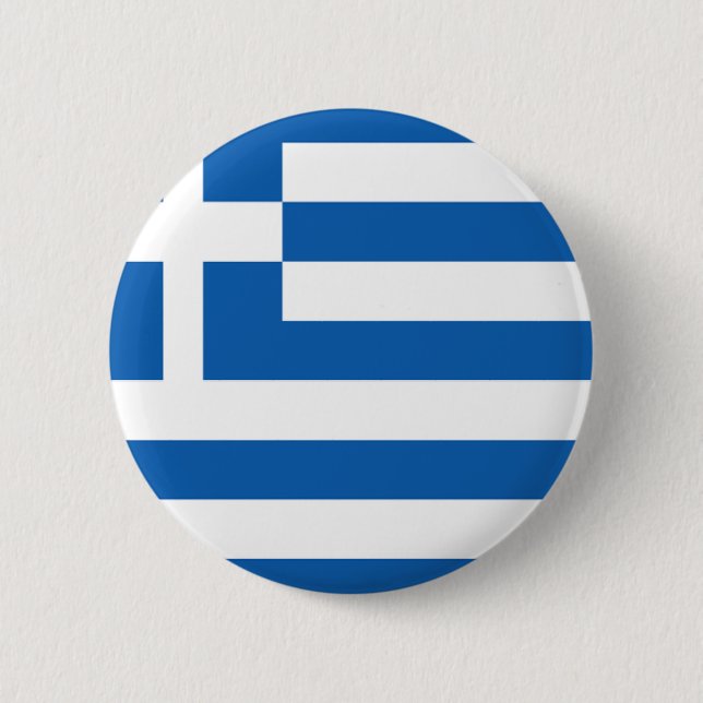 Badge Rond 5 Cm Drapeau de la Grèce (Devant)