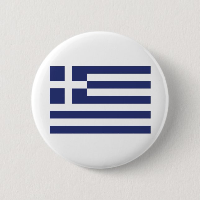 Badge Rond 5 Cm Drapeau de la Grèce (Devant)