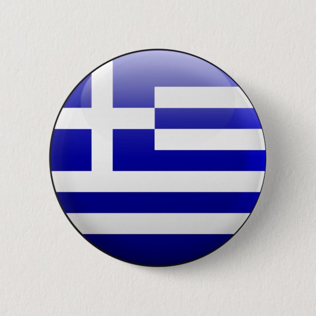 Badge Rond 5 Cm Drapeau de la Grèce (Devant)