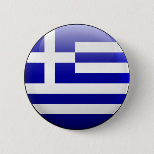 Badge Rond 5 Cm Drapeau de la Grèce