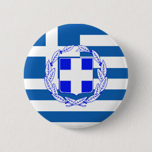 Badge Rond 5 Cm Drapeau de la Grèce