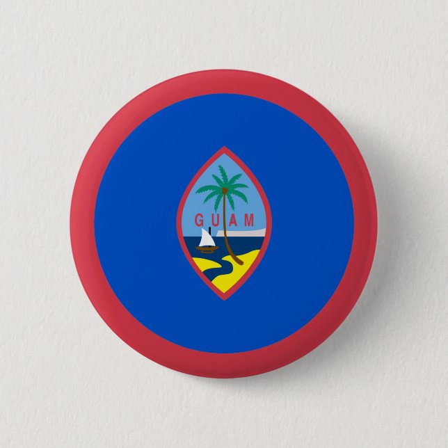 Badge Rond 5 Cm Drapeau de la Guam (Devant)