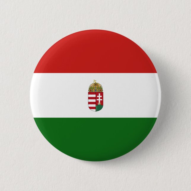 Badge Rond 5 Cm drapeau de la Hongrie (Devant)