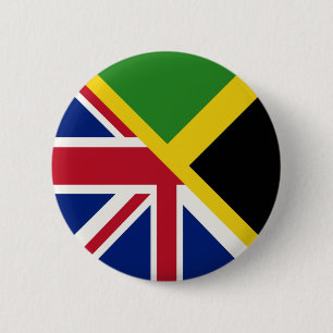 Badge Rond 5 Cm Drapeau de la Jamaïque   Drapeau de la moitié Ja