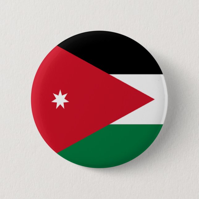 Badge Rond 5 Cm Drapeau de la Jordanie (Devant)