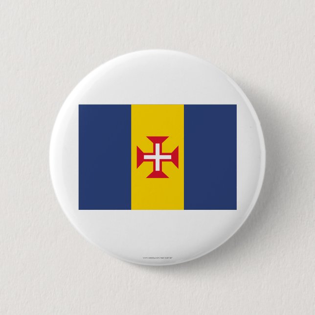 Badge Rond 5 Cm Drapeau de la Madère (Devant)