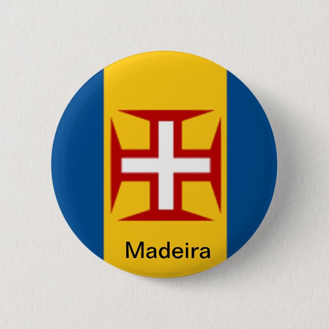 Badge Rond 5 Cm Drapeau de la Madère (Devant)